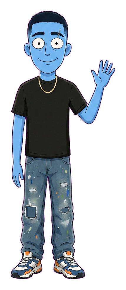 Cosmo, your Academy guide, waving hello